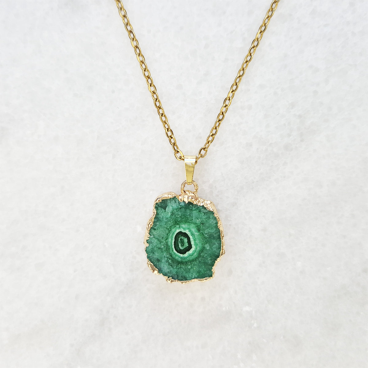 Green Agate Stalactite Necklace